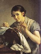Vasily Tropinin The Lace Maker, oil painting